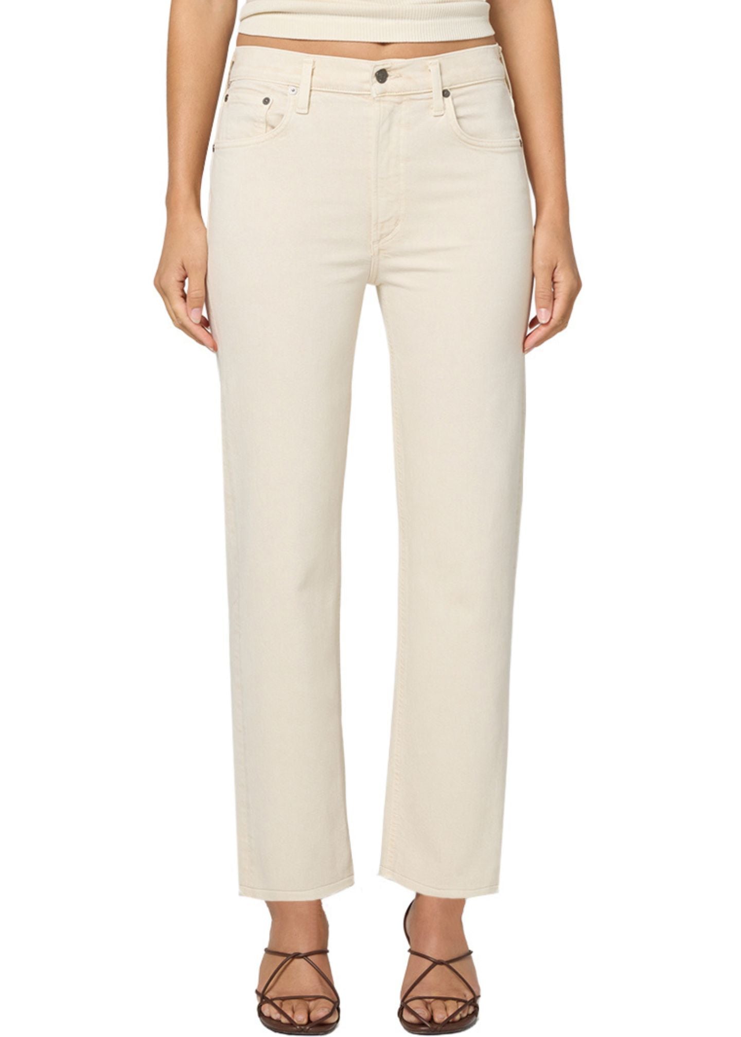 Palma Straight Jeans in Almond-Denim-Uniquities