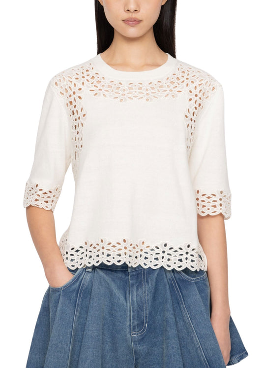 Leila Eyelet Sweater-Sweaters-Uniquities