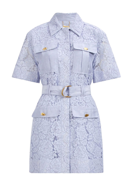 Mystic Lace Mini Shirt Dress-Dresses-Uniquities