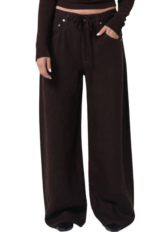 Petite Brynn Linen Trouser-Denim-Uniquities