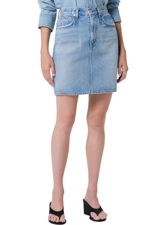 Etta Pencil Skirt-Denim-Uniquities