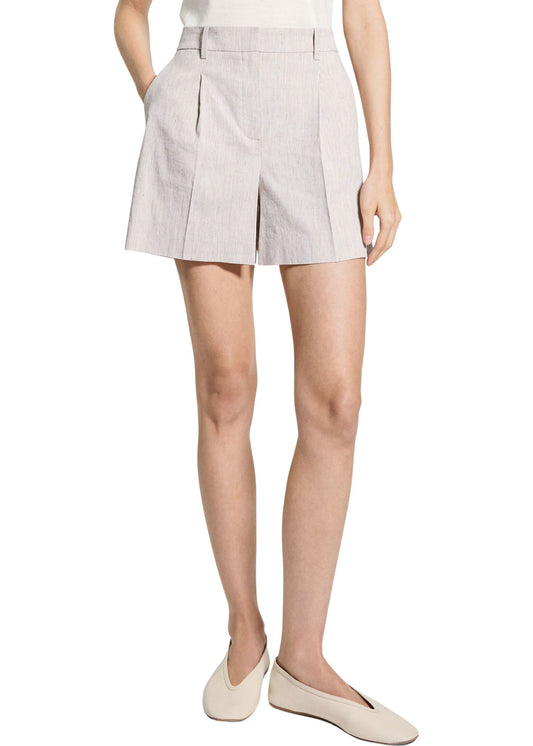 Pleated Linen Short-Bottoms-Uniquities