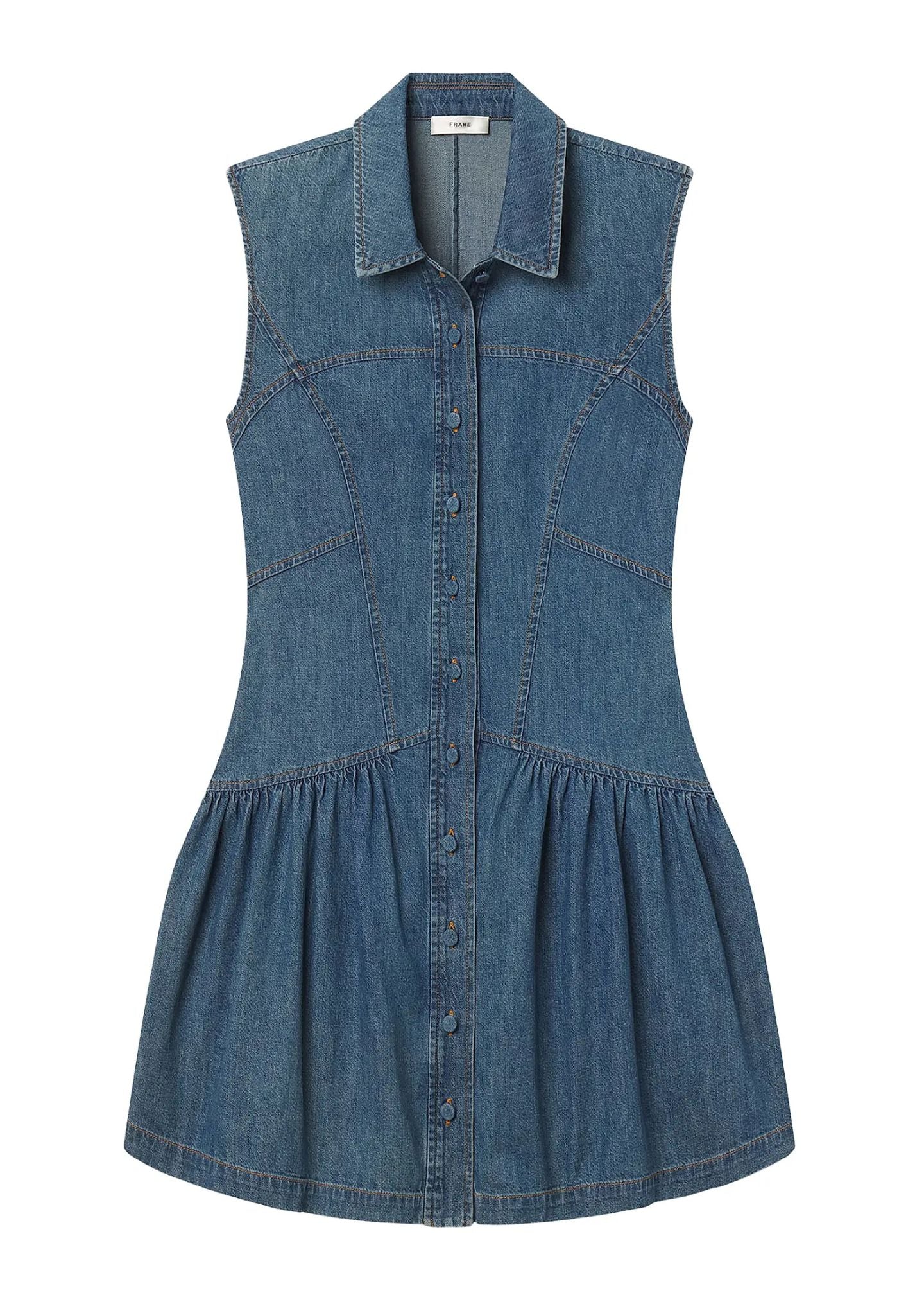 unique denim dresses FRAME Women's The Denim Day Dress - Blue - Size L