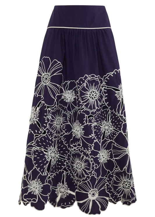 Flowers Richelieu Skirt-Bottoms-Uniquities