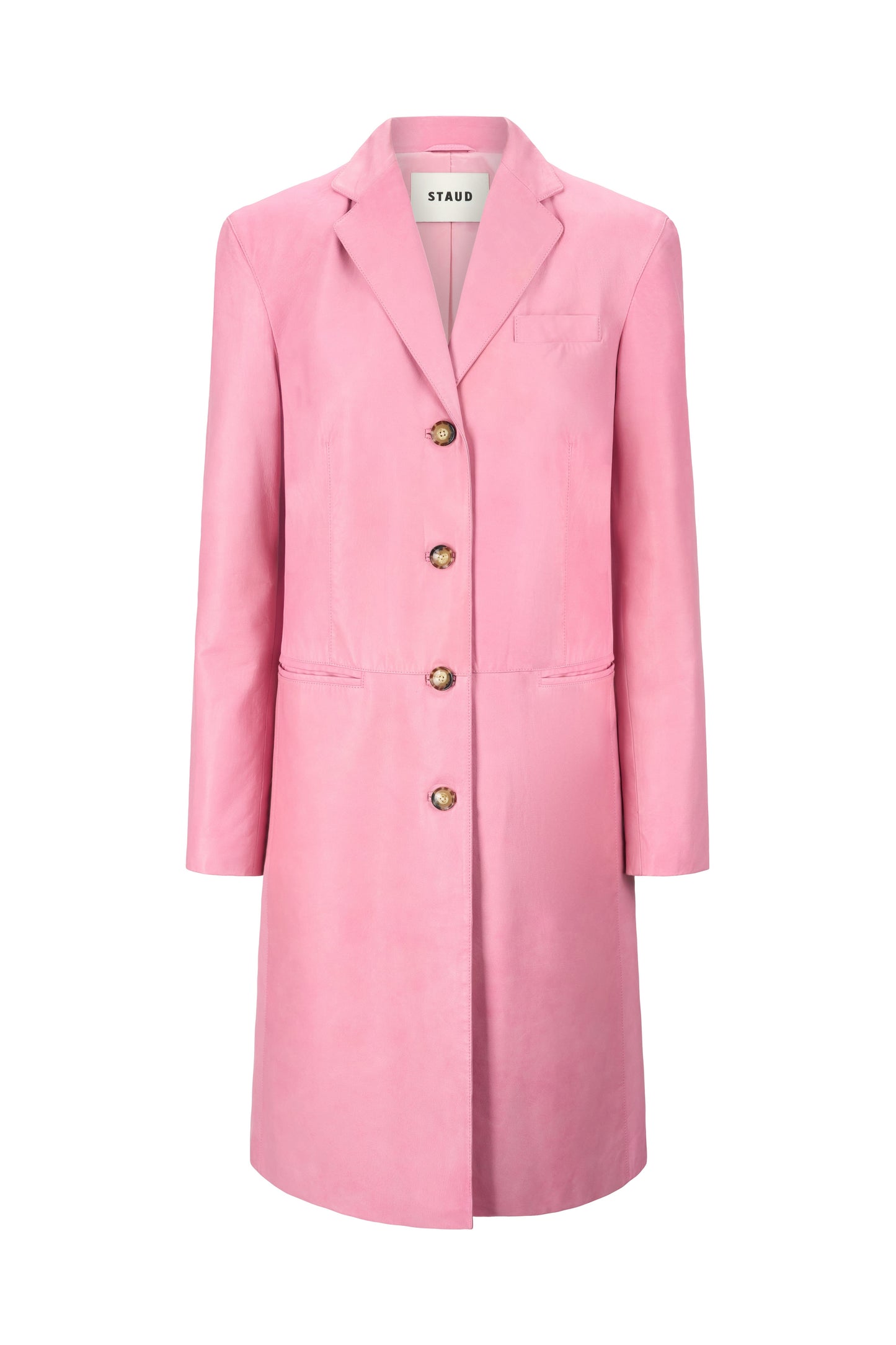 Wyatt Leather Coat Jackets Staud