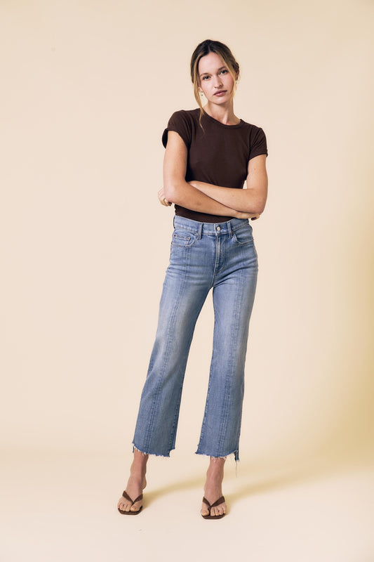 Reworked 90's High Rise Straight Ankle Jeans-Denim-Uniquities