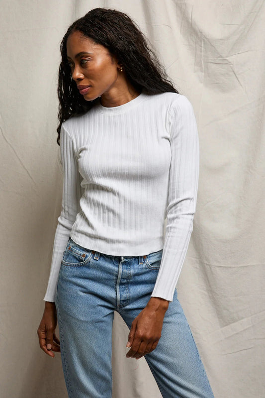 Rowe Crewneck Long Sleeve Tee-Tops/Blouses-Uniquities