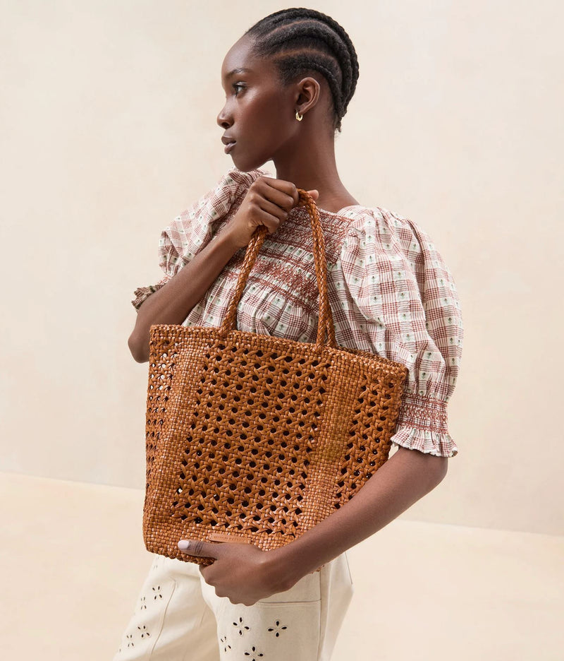 Angelo Open Weave Leather Tote Bag-Accessories-Uniquities