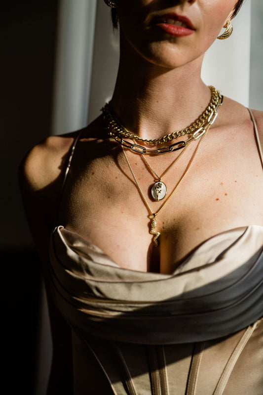 Pave Crystal Snake Necklace-Jewelry-Uniquities