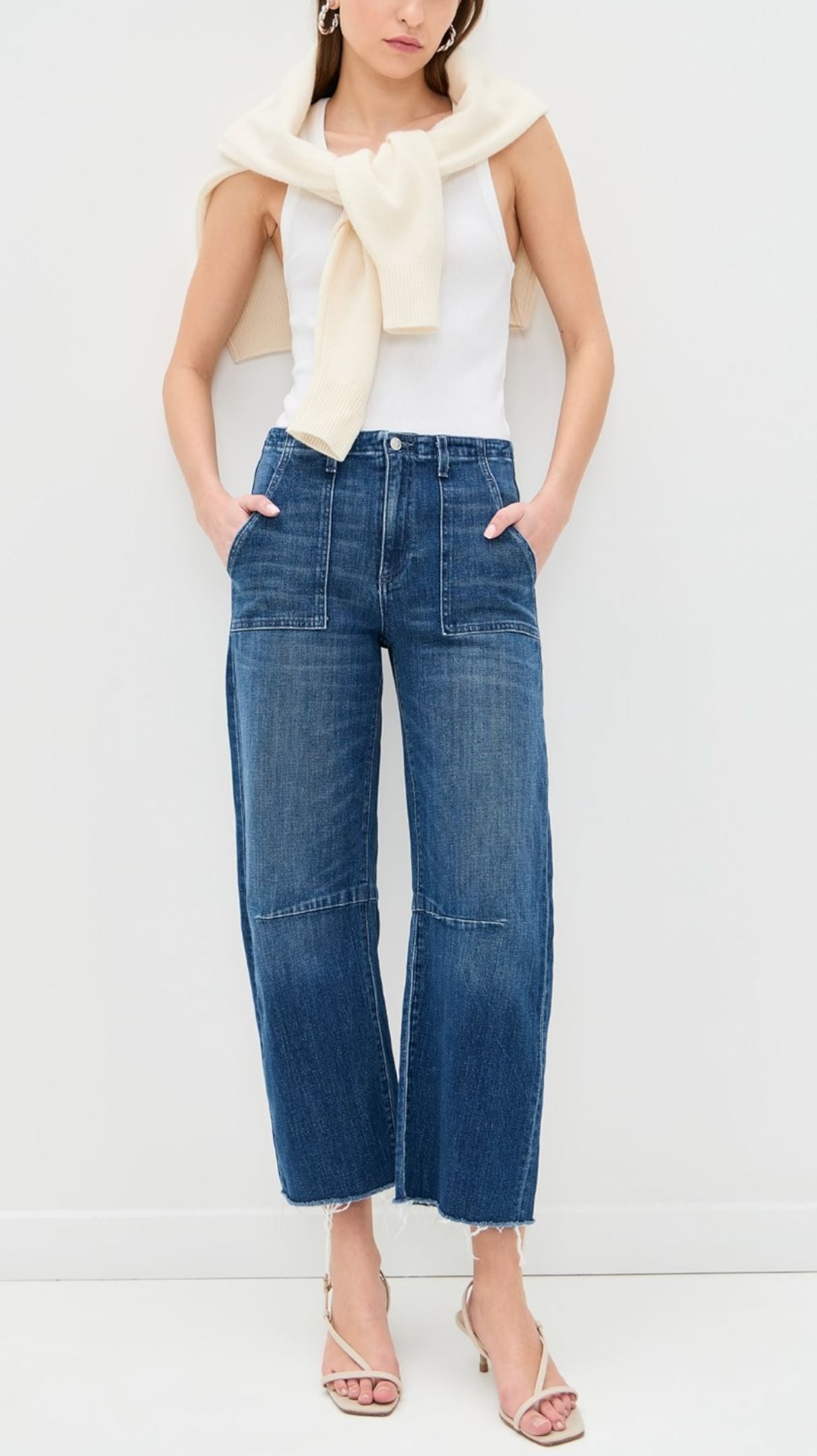 Utility Soft Barrel Jeans-Denim-Uniquities