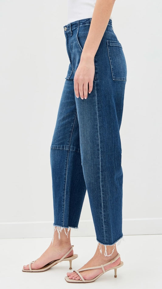 Utility Soft Barrel Jeans-Denim-Uniquities