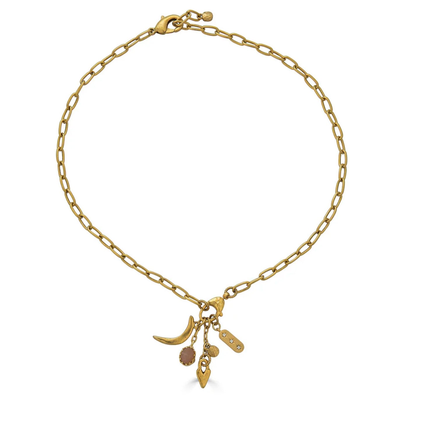 Peach Moonstone Drop Necklace-Jewelry-Uniquities