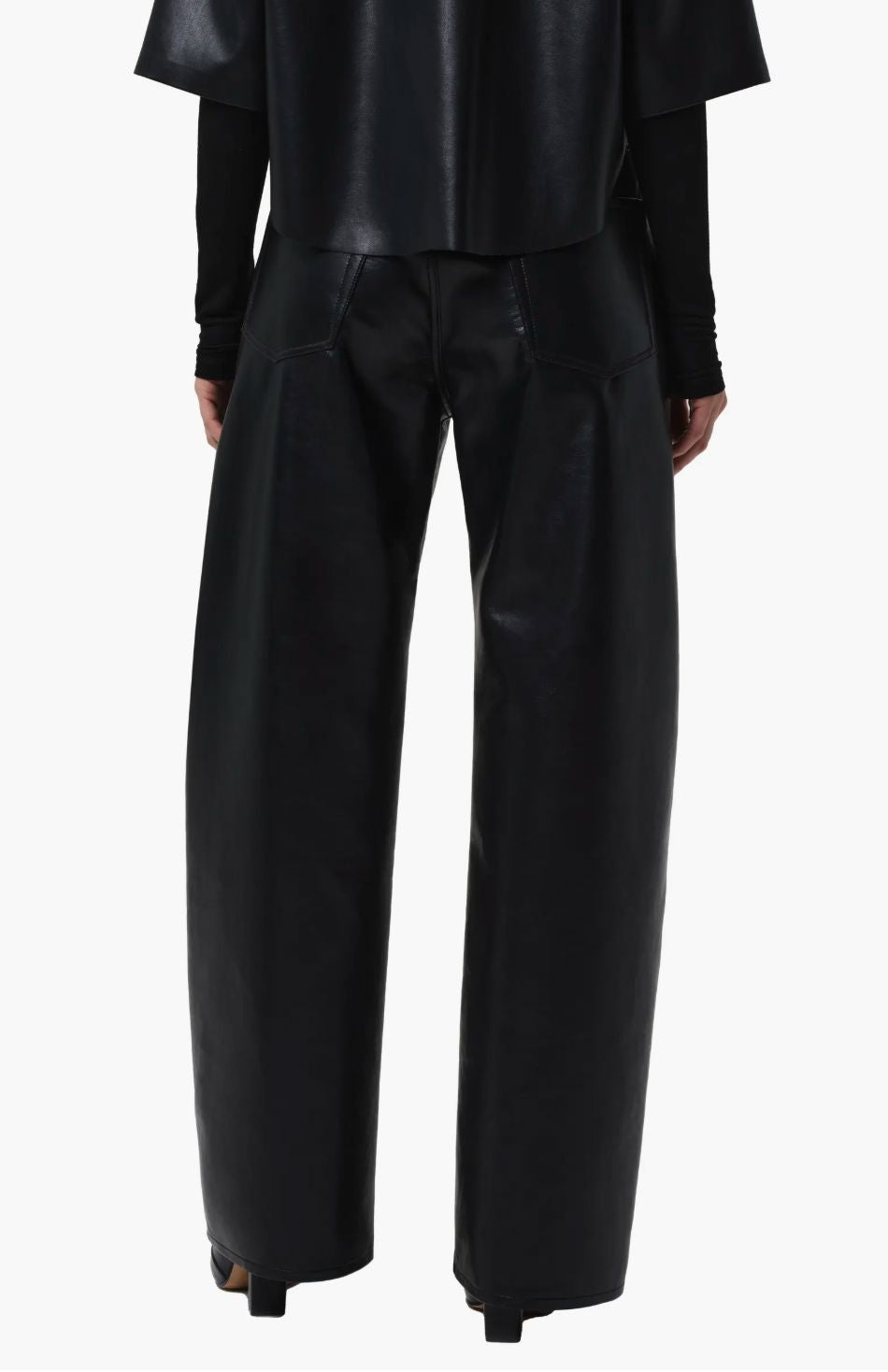 Ayla Baggy Leather Jeans-Denim-Uniquities