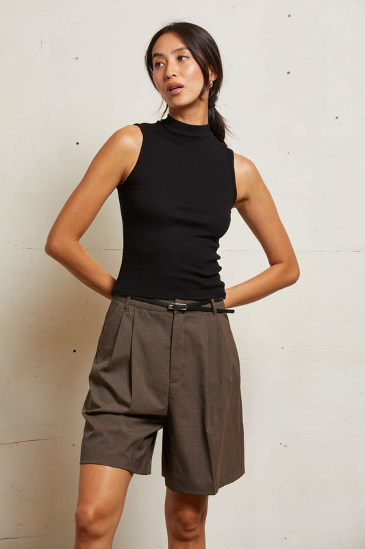 Mel Mock Neck Tank-Tee Shirts-Uniquities