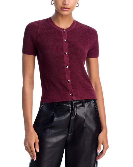 Dina Short Sleeve Cardigan-Sweaters-Uniquities