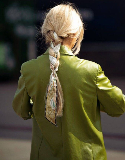 Twilly Scarf Green-Accessories-Uniquities