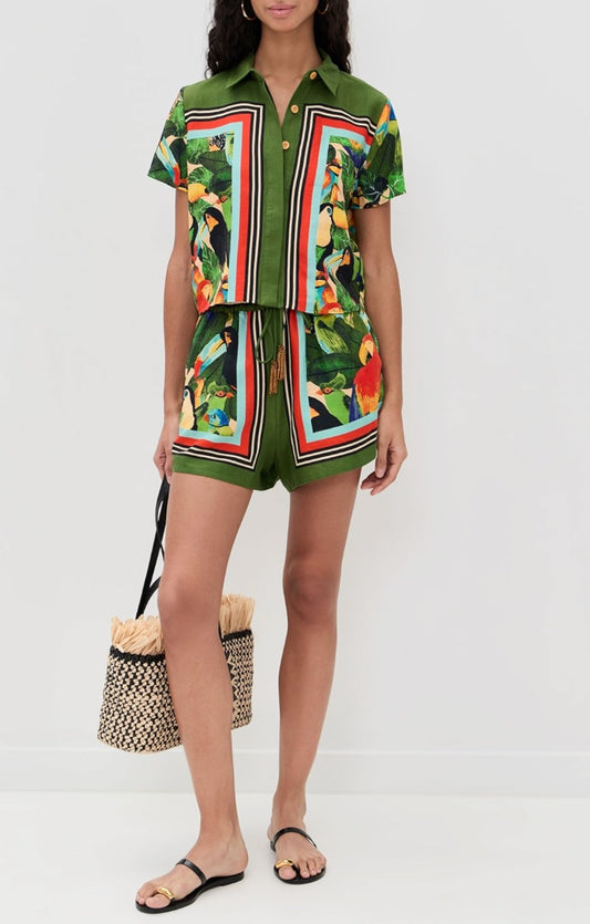 Bird Leaves Shorts-Bottoms-Uniquities