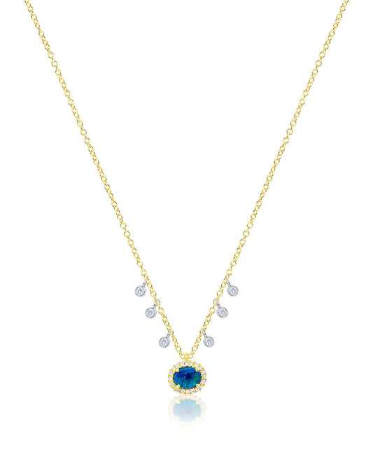 14k Opal Diamond Necklace-Jewelry-Uniquities