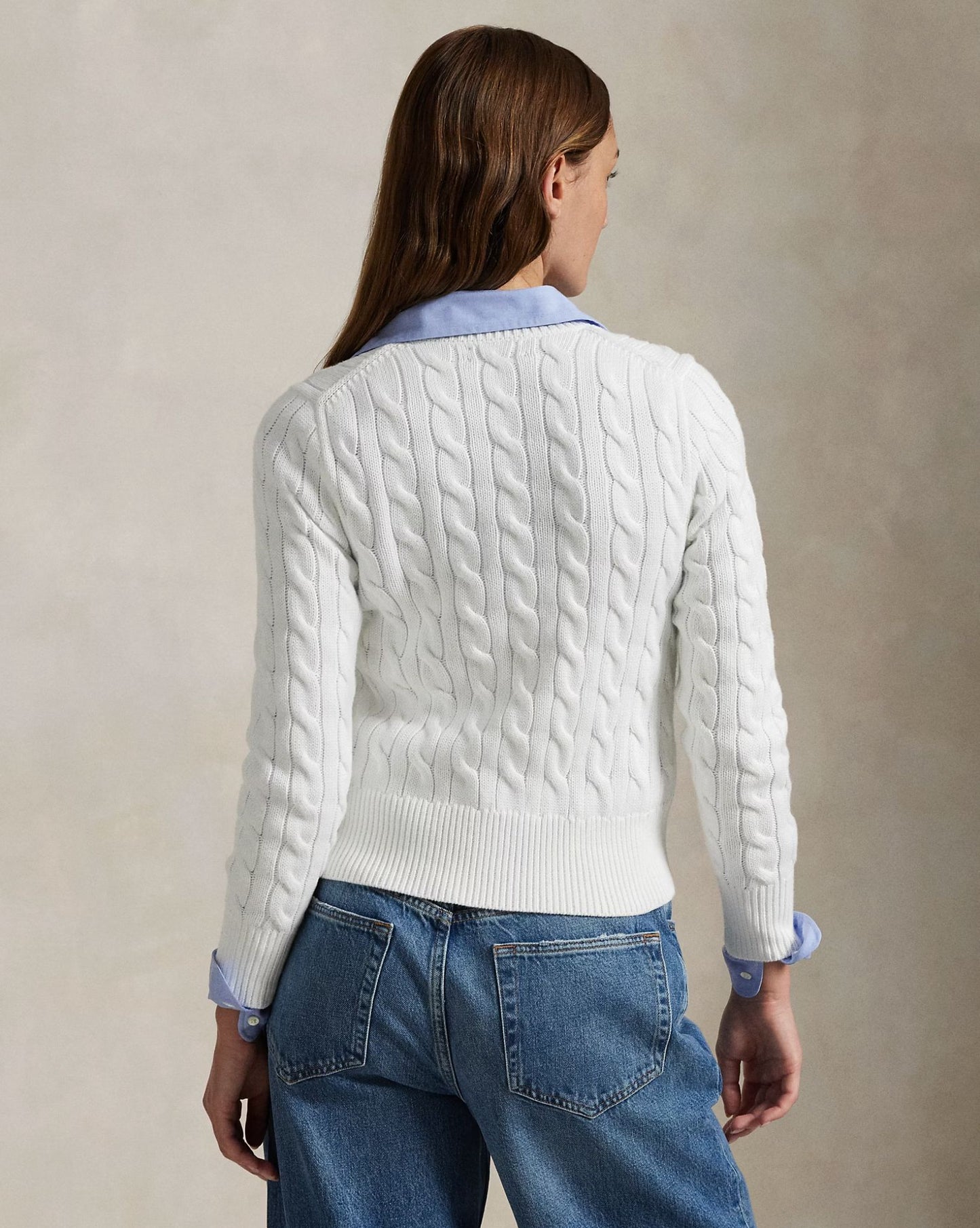 Cotton Crewneck Cardigan-Sweaters-Uniquities