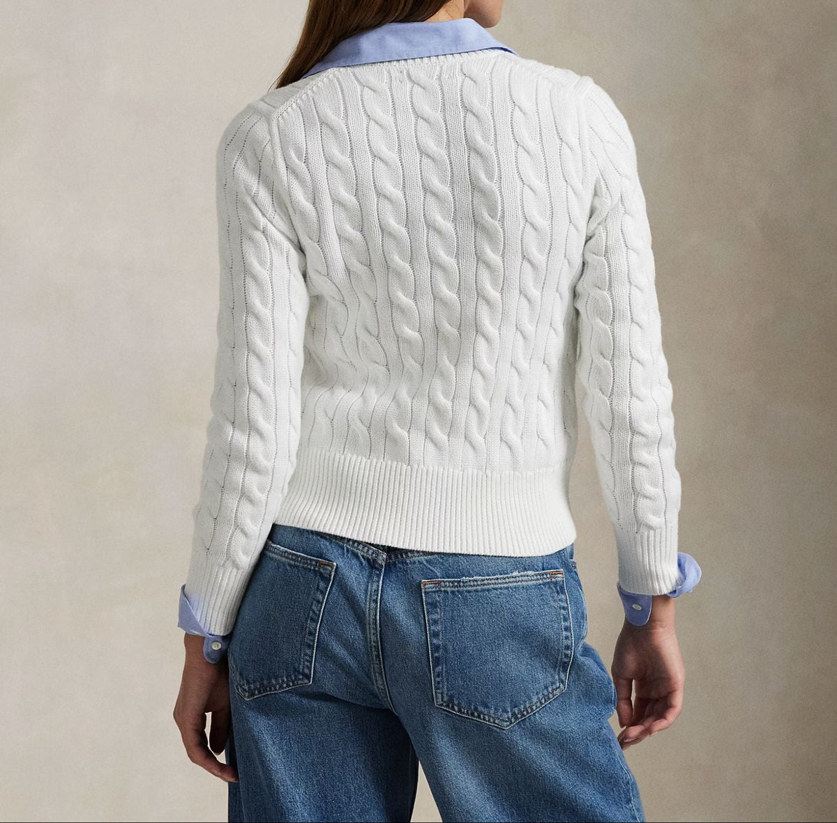 Cotton Crewneck Cardigan-Sweaters-Uniquities