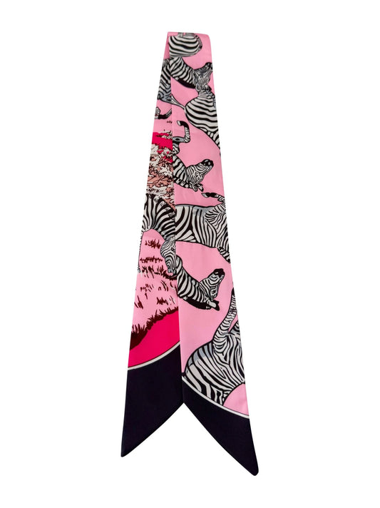 Twilly Scarf Pink Zebra-Accessories-Uniquities