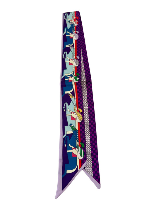 Twilly Scarf Purple Horses-Accessories-Uniquities