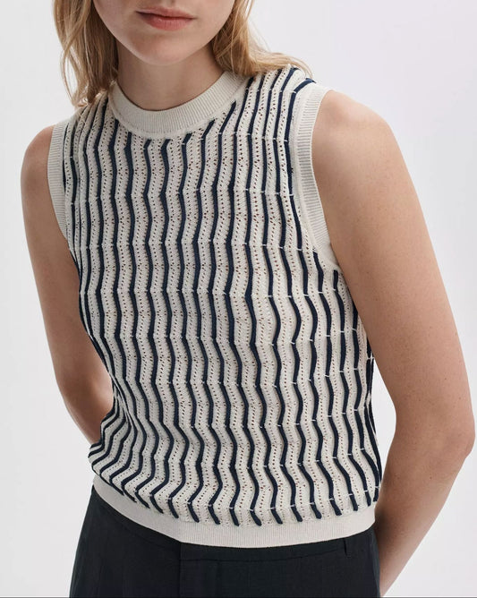 Leslie Stripe Vest-Sweaters-Uniquities