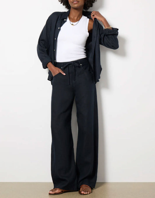 Brynn Linen Trouser-Denim-Uniquities