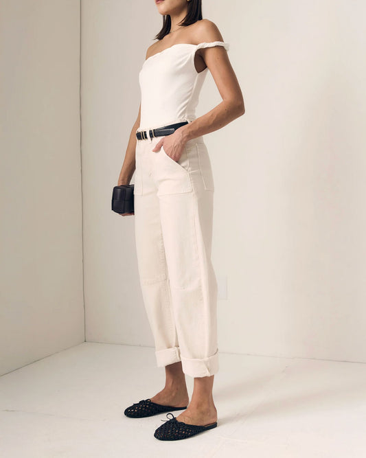 Utility Soft Barrel Jeans With Cuff-Denim-Uniquities