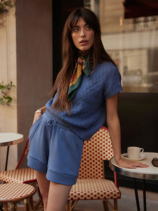 Manae Pointelle Knit Top-Sweaters-Uniquities