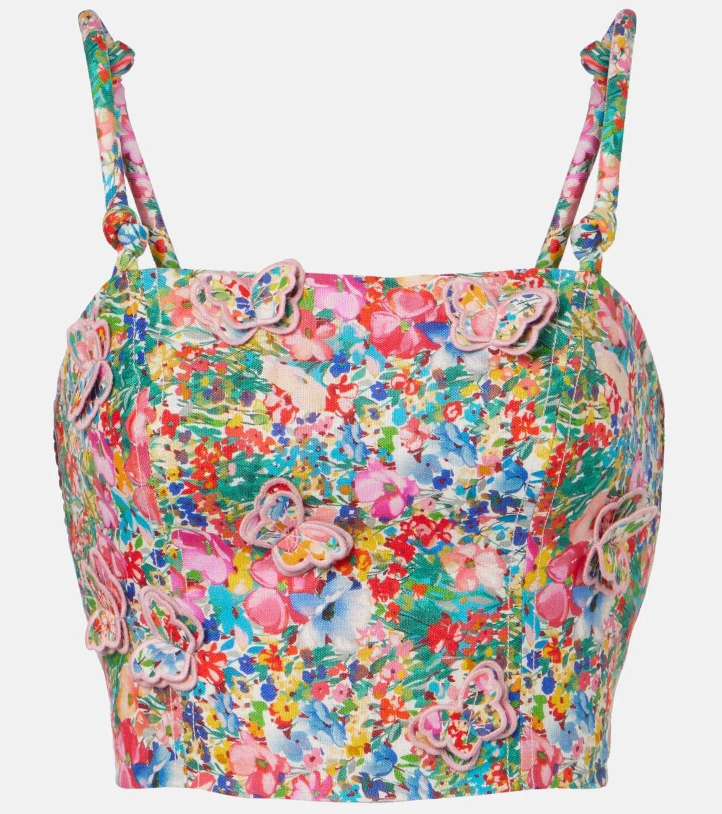 Peasant Floral Butterflies Top-Tops/Blouses-Uniquities