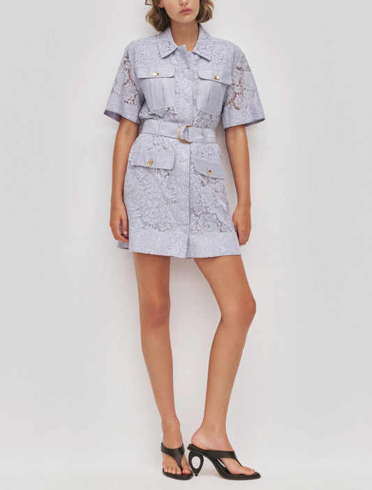 Mystic Lace Mini Shirt Dress-Dresses-Uniquities