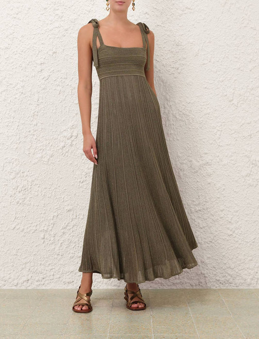 Wanderlust Metallic Maxi Dress-Dresses-Uniquities