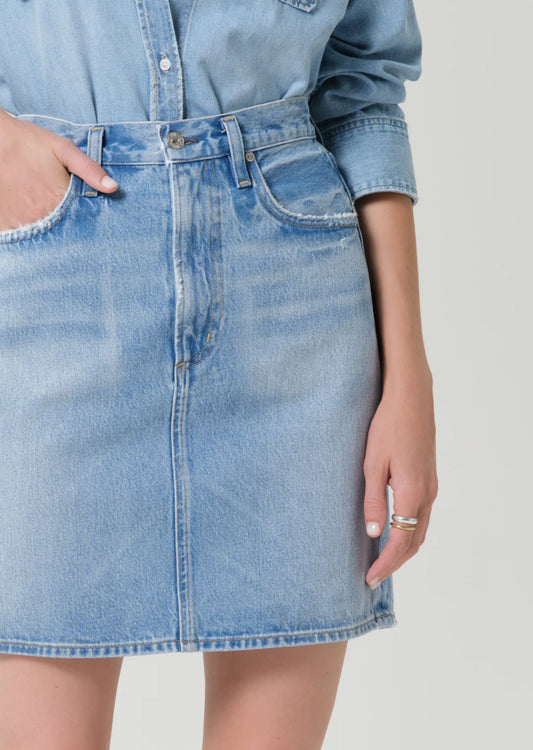 Etta Pencil Skirt-Denim-Uniquities