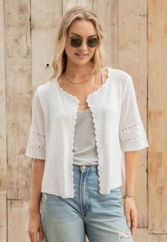 Calliope Short Sleeve Cardigan-Sweaters-Uniquities