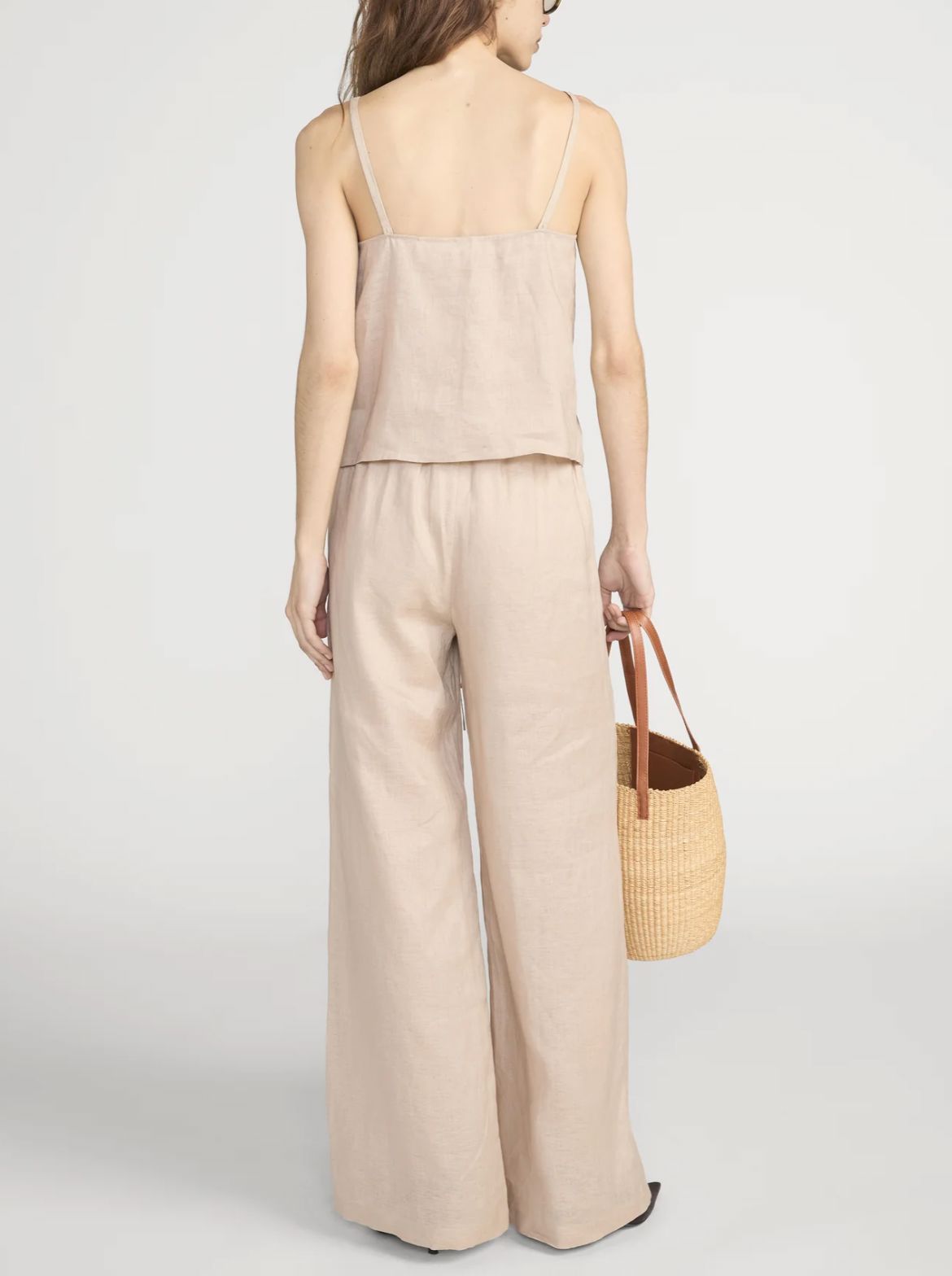 Linen Button Cami-Tops/Blouses-Uniquities