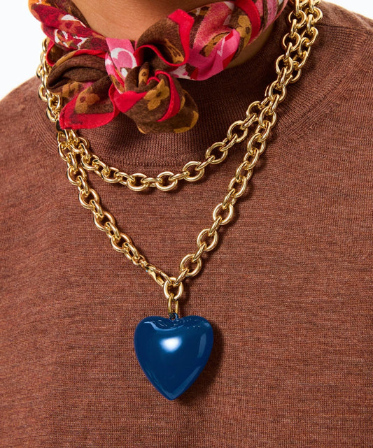 Big Puffy Heart Charm Necklace-Jewelry-Uniquities