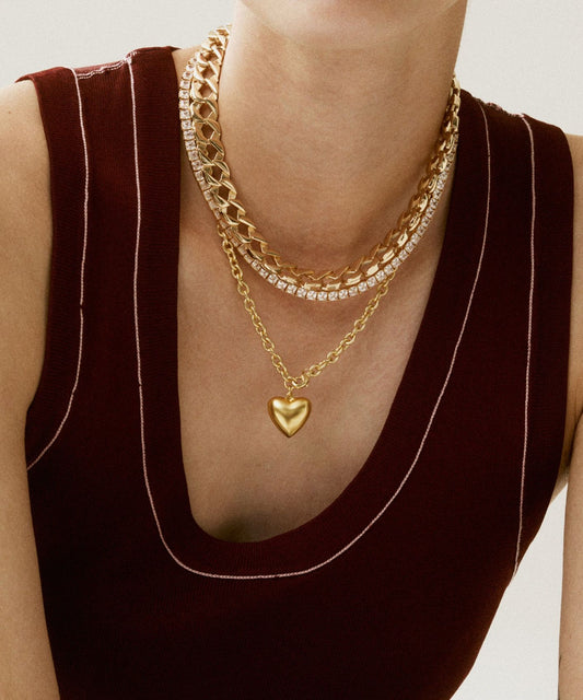 Mini Puffy Heart Necklace-Jewelry-Uniquities