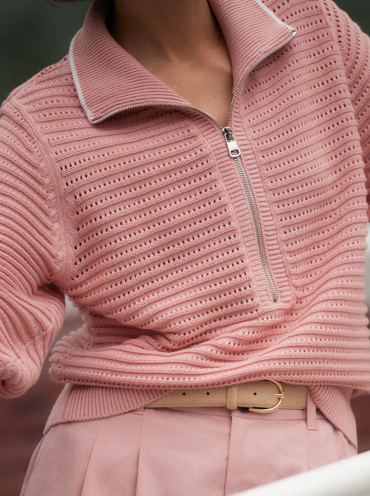 Morwenna Half Zip Knit-Sweaters-Uniquities