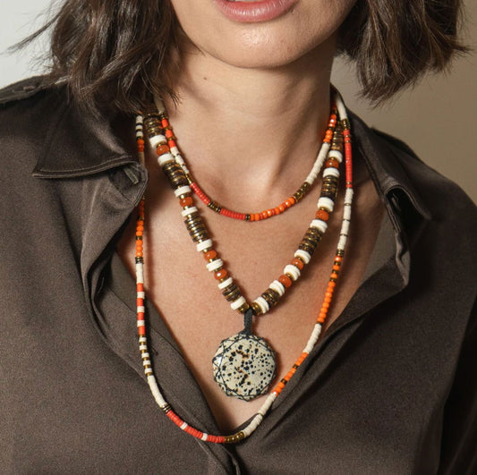 Mosaik Orange Necklace-Jewelry-Uniquities
