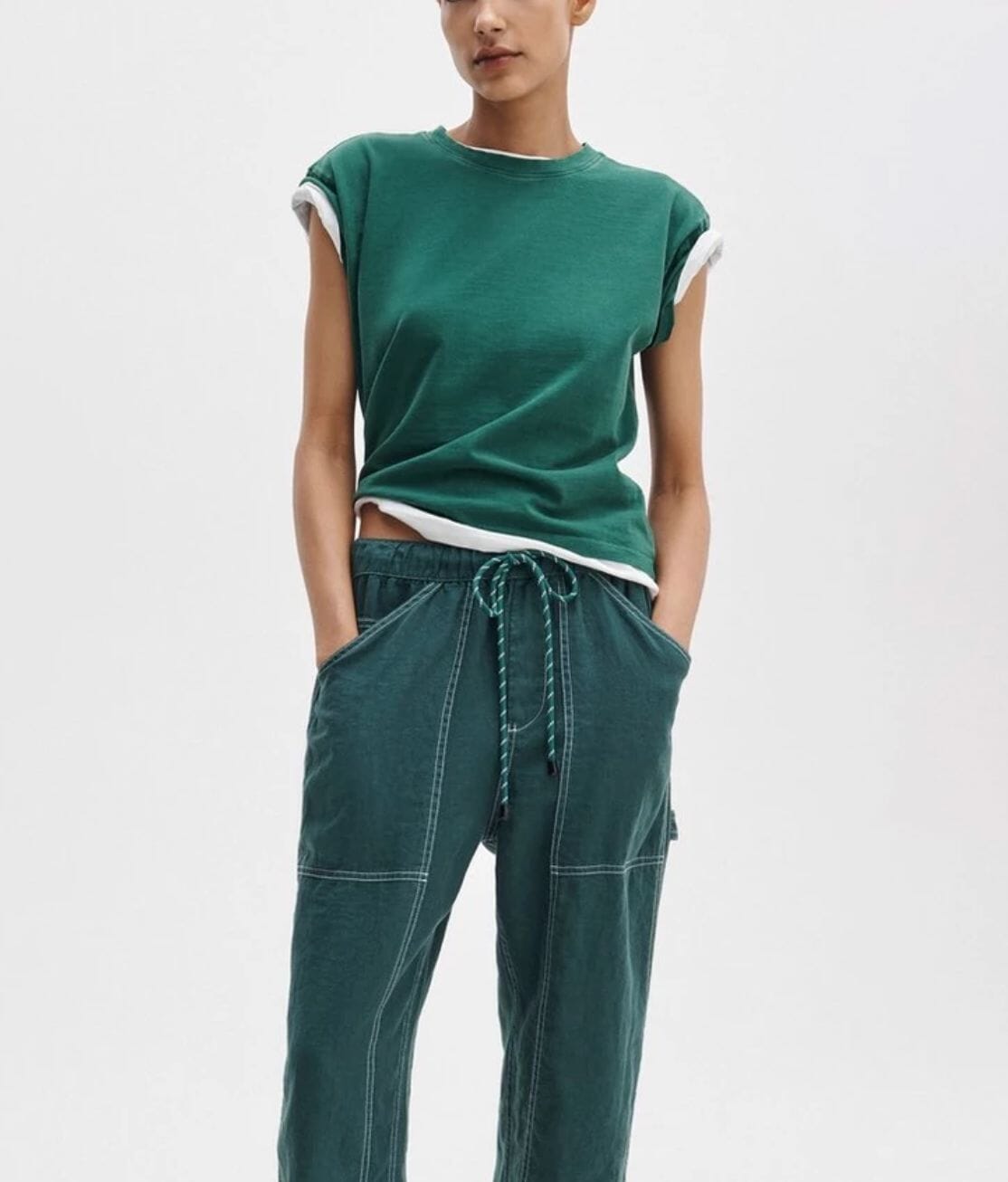 Distressed Wash Kelly Boxy Tee-Tee Shirts-Uniquities