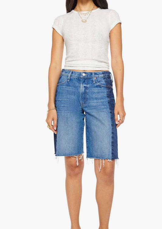 Mid Rise Maven Bermuda Fray-Denim-Uniquities