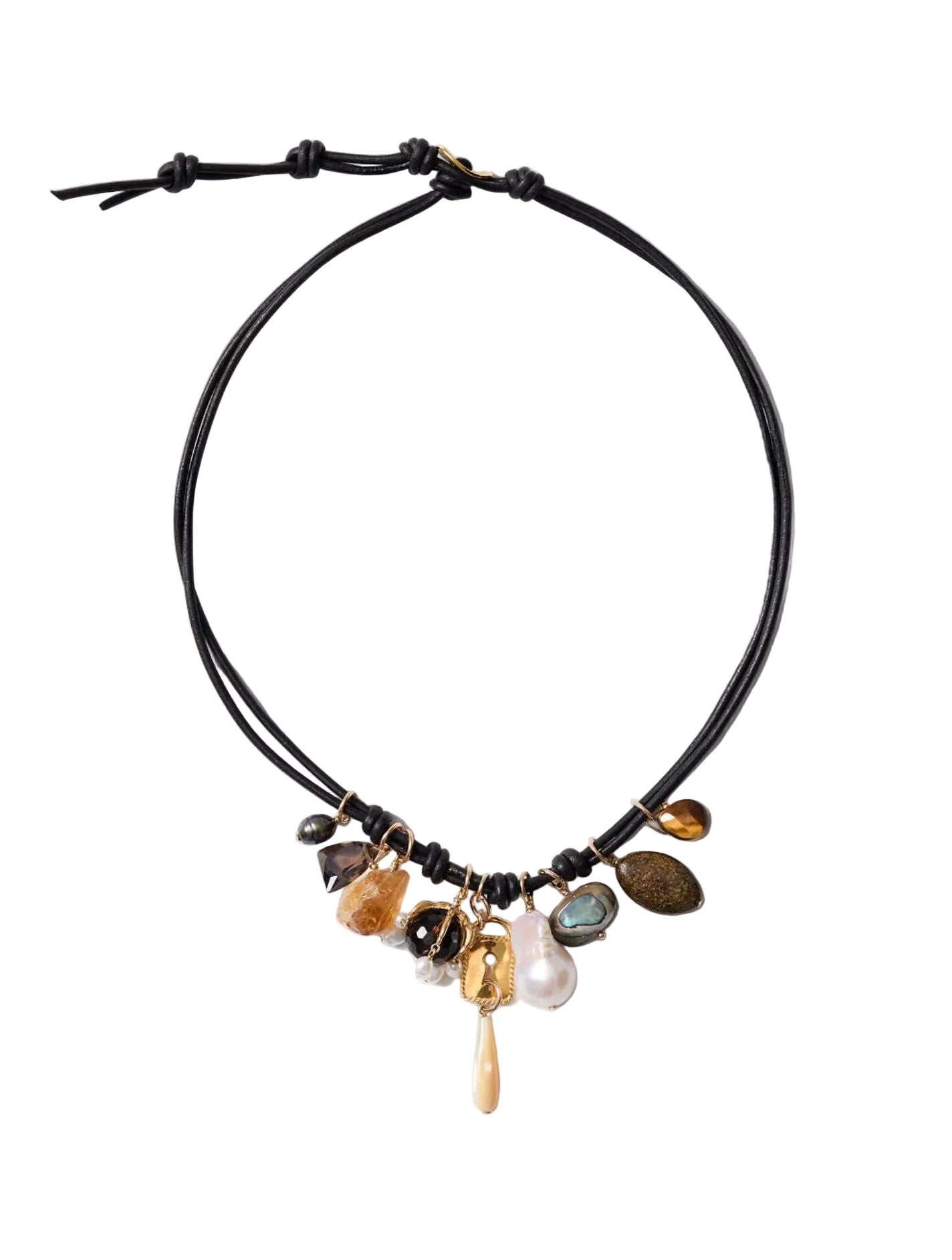 Romy Leather Charm Necklace-Jewelry-Uniquities