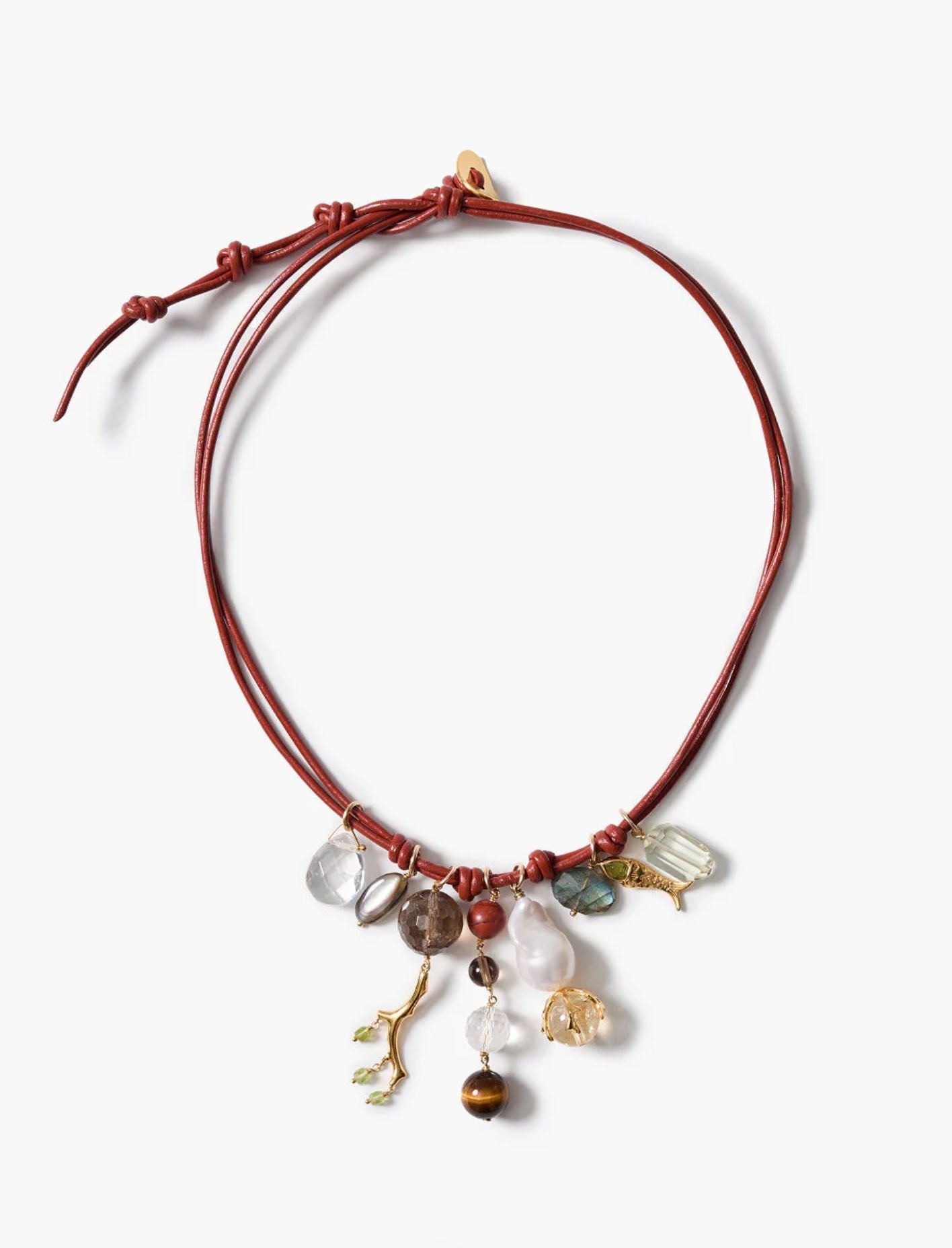 Romy Leather Charm Necklace-Jewelry-Uniquities