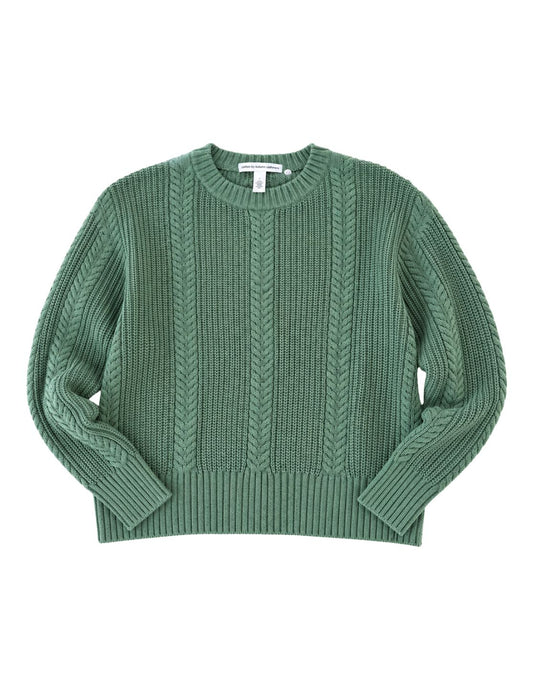 Solid Shaker Cable Crew-Sweaters-Uniquities