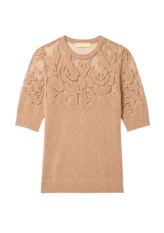 Ella Short Sleeve Lace Top-Tops/Blouses-Uniquities
