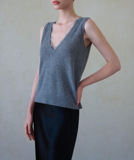 Colette V-Neck Lace Tank