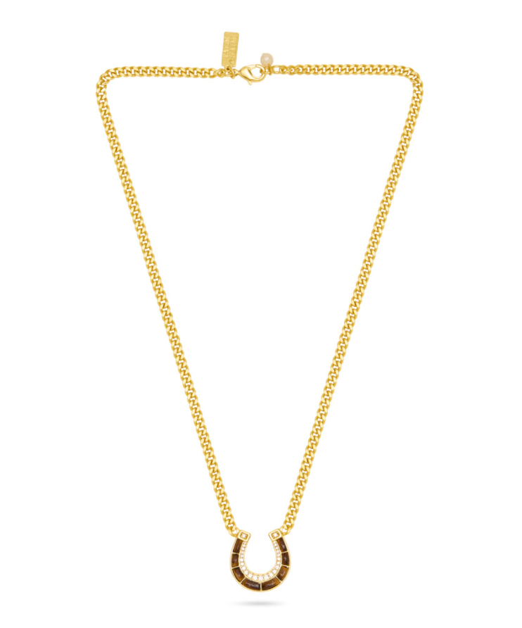 Horseshoe Necklace Tigers Eye