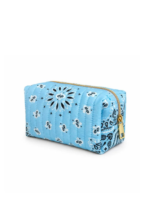 Bandana Cosmetic Pouch in Sky Blue-Accessories-Uniquities