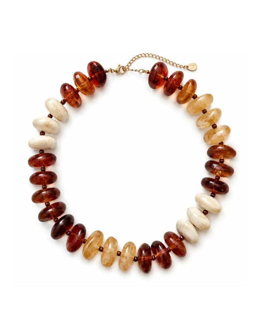 Chunky Beaded Mocha Necklace-Jewelry-Uniquities
